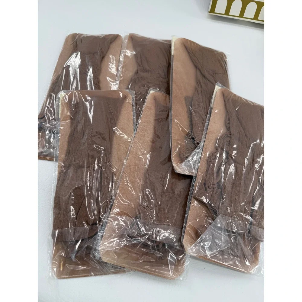 National's Hosiery One Size Brown Beige 6 Pairs Vintage Stockings New
